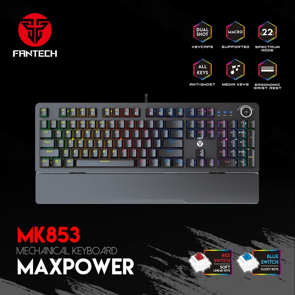 Fantech MAXPOWER MK853 Mechanical Keyboard (Red /Blue Switch)