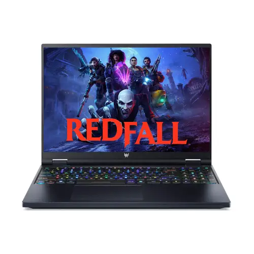 Sleek black ACER PREDATOR H RTX 4080 240Hz Nepal gaming laptop with red accents, glowing keyboard, and an action-packed game on the 240Hz display.