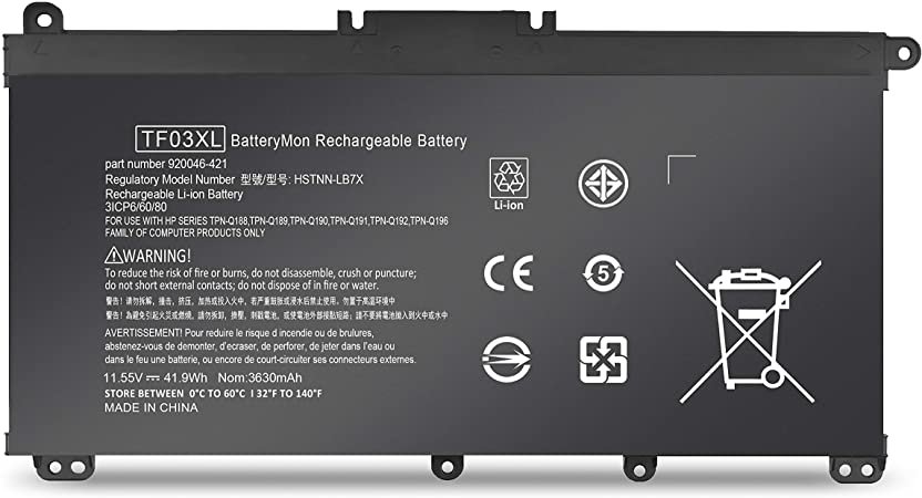 The HP Laptop Battery TF03XL