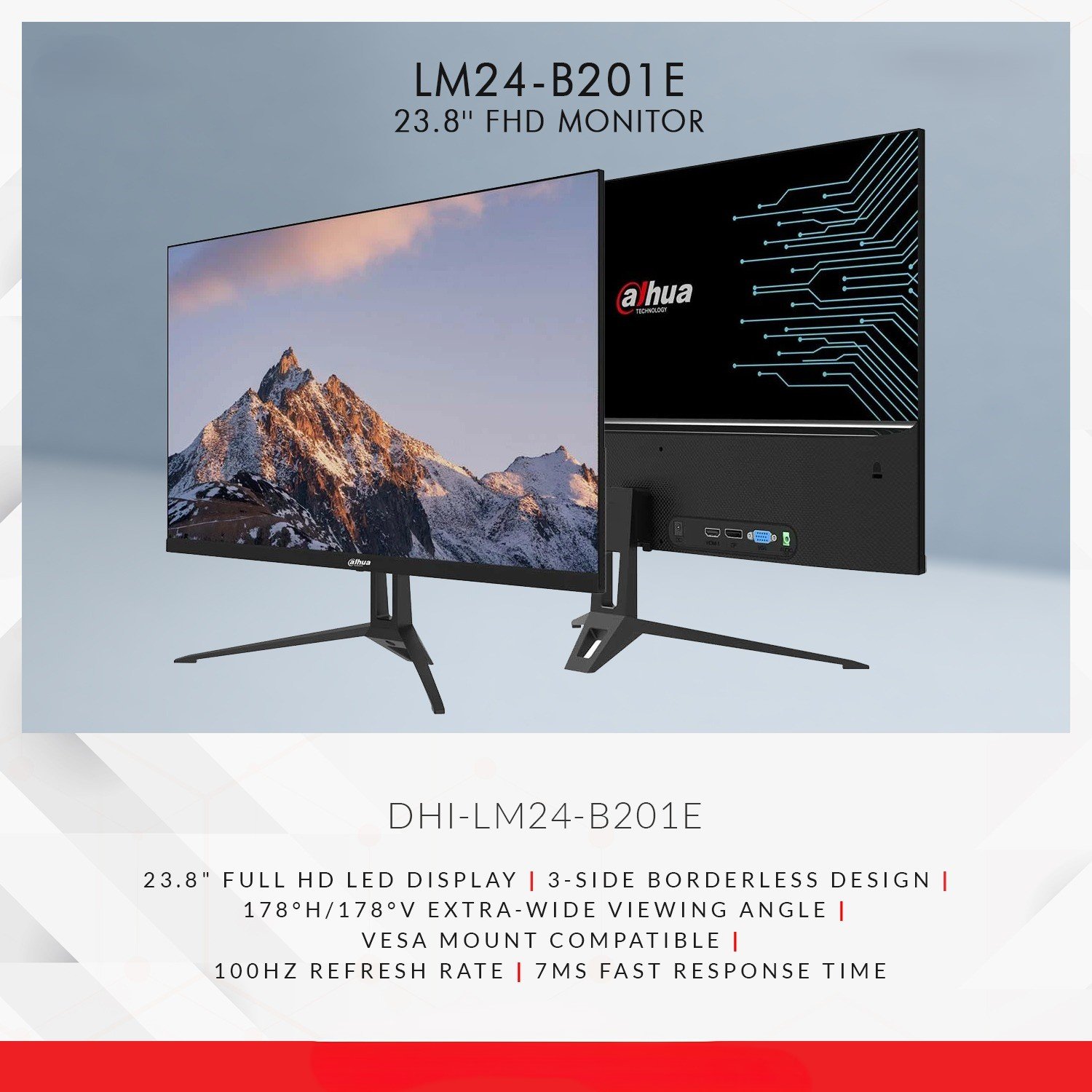 24″ ips Dahua FHD Monitor | DHI-LM24-B201E