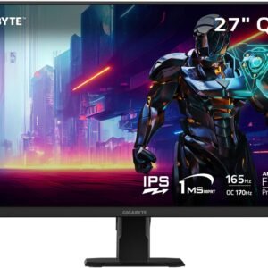 GIGABYTE GS27Q 27" 165Hz 1440P Gaming Monitor, 2560 x 1440 SS IPS Display, 1ms (MPRT) Response Time, HDR Ready, FreeSync Premium, 1x Display Port 1.4, 2X HDMI 2.0