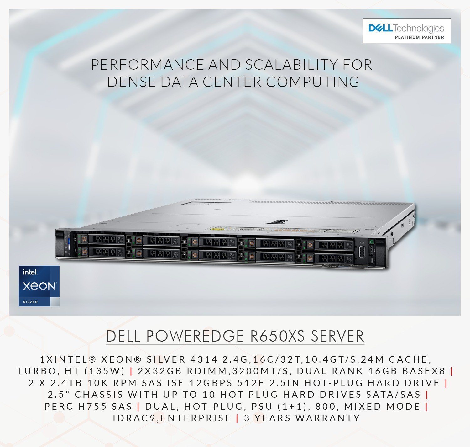 Dell EMC PowerEdge R650xs Rack Server