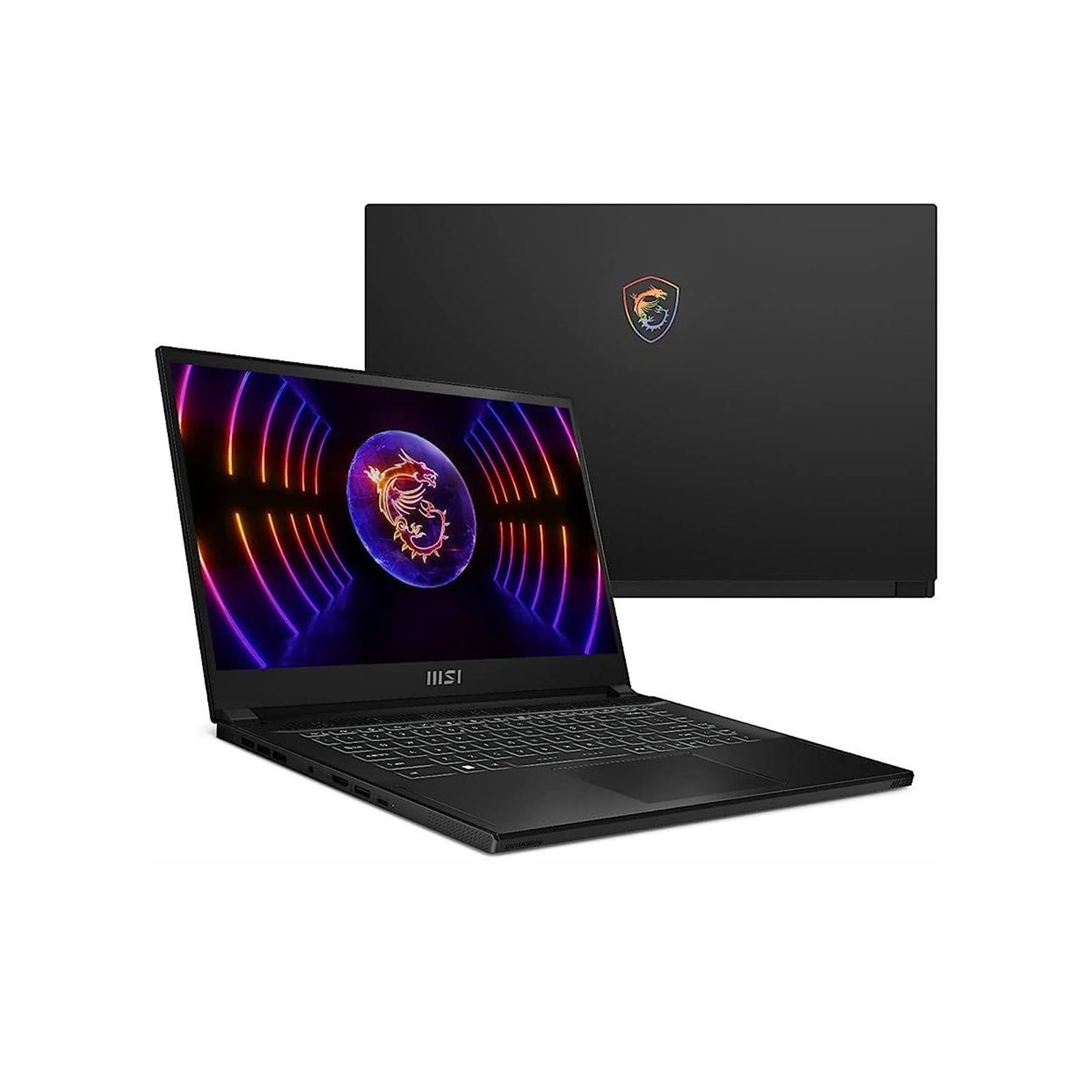 MSI Cyborg 15 A13 VFK 13th Gen Core i7-13620H (3.6~.4.9GHz, 10 Cores, 16 Threads, 24MB Cache) Windows 11 Home 15.6" FHD (1920x1080), 144Hz, IPS-Level Thin Bazel Screen NVIDIA® GeForce RTX™ 4060 Laptop GPU 8GB GDDR6. Up to 1470MHz Boost Clock 45W Maximum Graphics Power with Dynamic Boost. *May vary by scenario DDR5 16GB 5200MHz ( Slot 2 - Max 64GB) 512GB M.2 SSD slot (NVMe PCIe Gen4) Kensington Lock HD type (30fps@720p) Single Backlit Keyboard (Blue) Gb LAN 802.11 ax Wi-Fi 6 + Bluetooth v5.2 2x 2W Speaker 1x Mic-in/Headphone-out Combo Jack 1x Type-C (USB3.2 Gen1 / DP) 2x Type-A USB3.2 Gen1 1x HDMI™ 2.1 (4K @ 60Hz) 1x RJ45