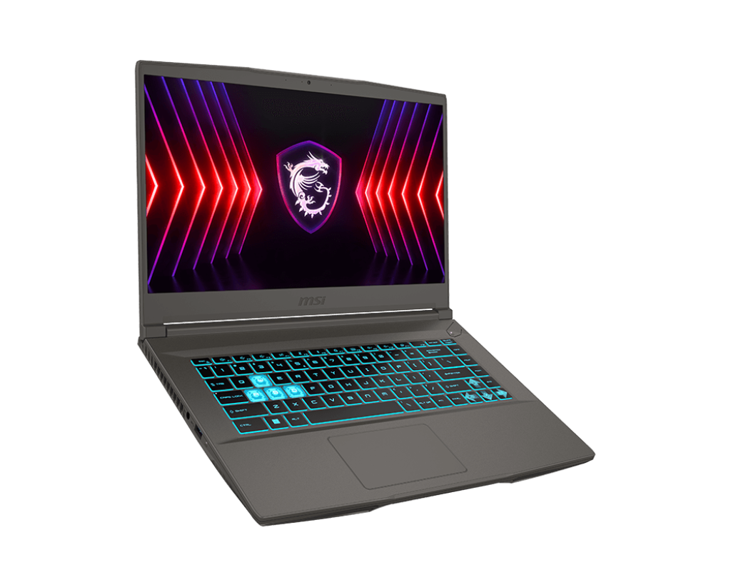 msi Thin 15 B12UC 12th Gen Intel Core i5-12450H 8 Cores, 12 Threads, 12MB Cache Windows 11 Home 15.6" FHD (1920x1080), 144Hz, IPS-Level Thin Bazel Screen NVIDIA® GeForce RTX™ 3050 Laptop GPU 4GB GDDR6 128-bit .Up to 1172.5MHz Boost Clock 45W Maximum Graphics Power with Dynamic Boost. *May vary by scenario DDR4 8GB 3200MHz ( 2 Slots - Max 64GB) 512GB M.2 SSD slot (NVMe PCIe Gen4) + 1x 2.5" SATA HDD Security - Firmware Trusted Platform Module(fTPM) 2.0 Kensington Lock HD type (30fps@720p) Single Blue Backlit Keyboard Gb LAN 802.11 ax Wi-Fi 6E + Bluetooth v5.3 2x 2W Speaker 1x Mic-in, 1x Headphone-out 1x Type-C (USB3.2 Gen1 / DP) 3x Type-A USB3.2 Gen1 1x HDMI™ (4K @ 30Hz) 1x RJ45 3-Cell