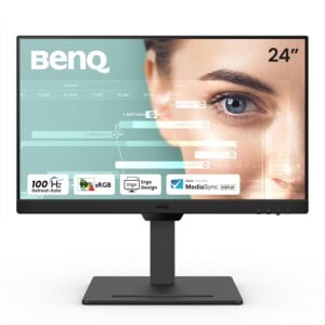 Benq GW2490T 23.8" Full HD Narrow Bezel, IPS Panel, Anti-Glare, 100Hz Refresh Rate, Monitor 5ms Response Time, 250cd/m2 nits Brightness, 93 PPI, 16.7 M Colors Display, 1000:1 Contrast Ratio, 72% NTSC Color Gamut, 1x VGA, 1x HDMI (v1.4), 1x DisplayPort (v1.2), 1x Audio Line In, 1x Headphone Jack, Built in 2x 1W Speaker, 178° Wide Viewing Angle, VESA Mountable, Height Adjustment 0-140mm, Tilt, 45°/45° Swivel and 90° Pivot options, TUV Certified Eye Care: Anti-Flicker, Less Blue Light, Light Sensor, Color Weakness Mode (R/G) Technologies