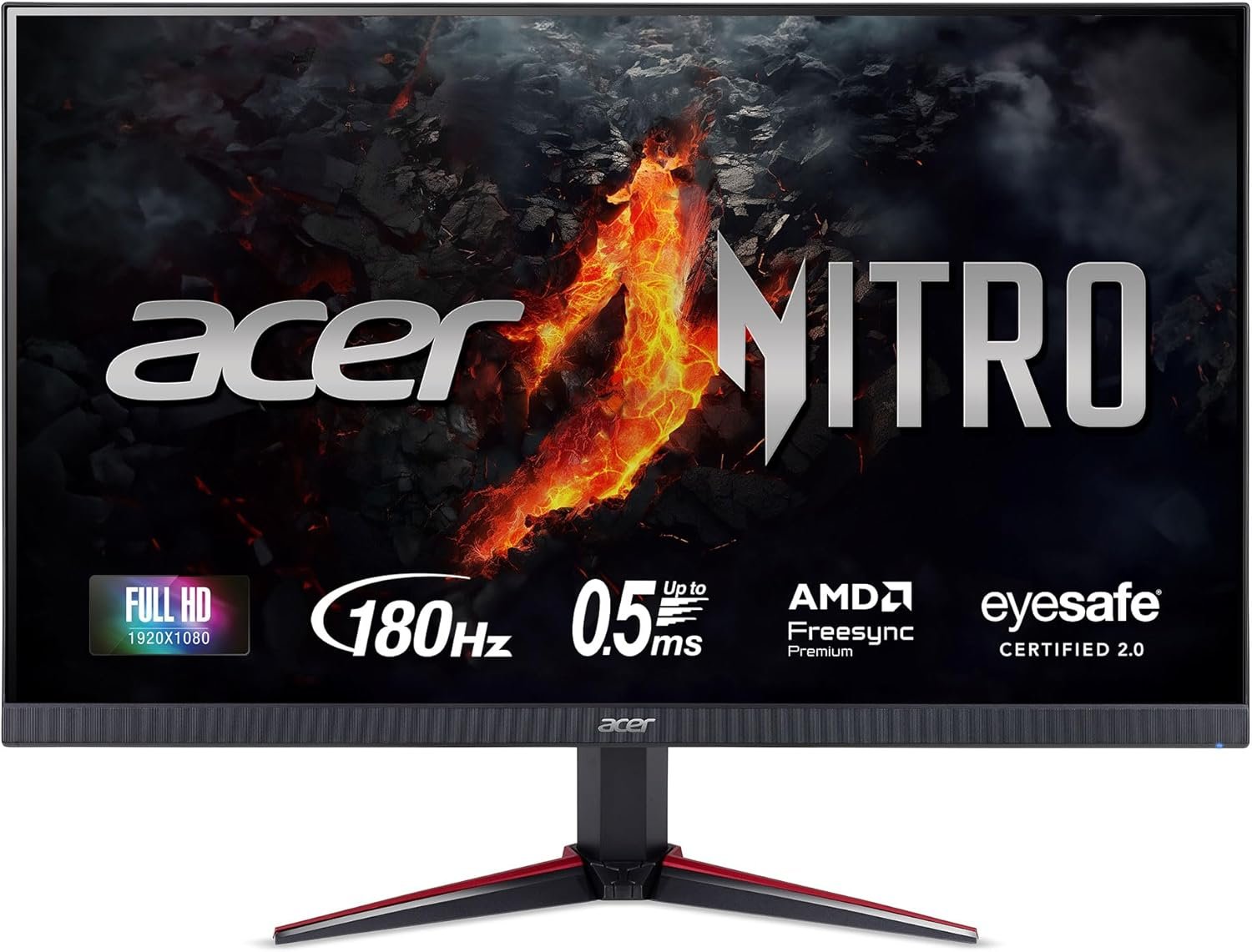 ACER NITRO KG240YM5 / 23.8" IPS / 1920x1080@180HZ FHD / 250NITS(HDR 10) / 1MS(VRB) / DP, HDMI / UM.QX0SM.501